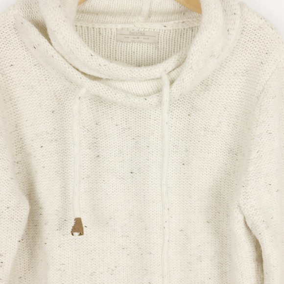 Bershka oatmeal chunky knit cowl neck sweater - Picture 4 of 7